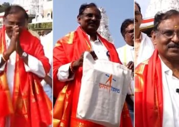 ISRO Chairman Leads Tirupati Visit Ahead of LVM3-M6 Launch