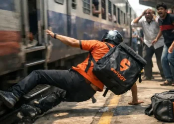 Andhra Swiggy Agent Falls During Train Food Delivery, Brief Halt Triggers Safety Concerns